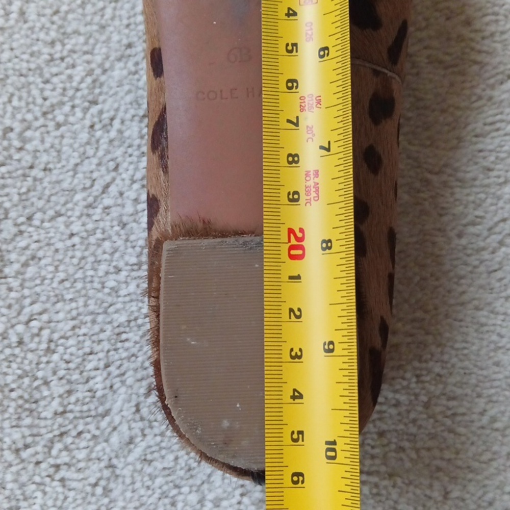 Like New Cole Haan Leather & Fur Upper with Leopard Print Flats - Picture 8 of 15